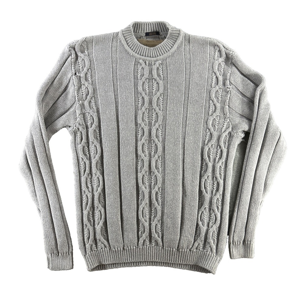Vintage Coach Sweater Mens Medium Cable Knit 100% Cotton C1225-06‎ Made In Italy